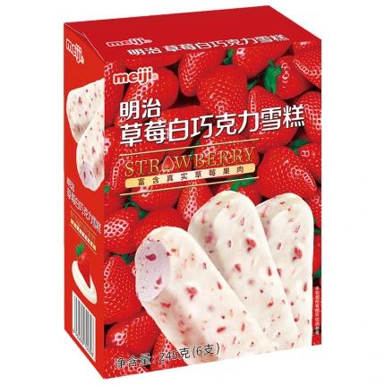 明治（meiji）草莓白巧克力雪糕 245g（6支）彩盒 冰淇淋