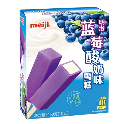 明治（meiji）蓝莓酸奶味雪糕 46g*10支 彩盒 冰淇淋